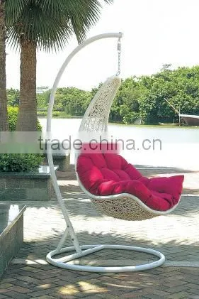 indoor white rattan swing chair for living room (YPS086)