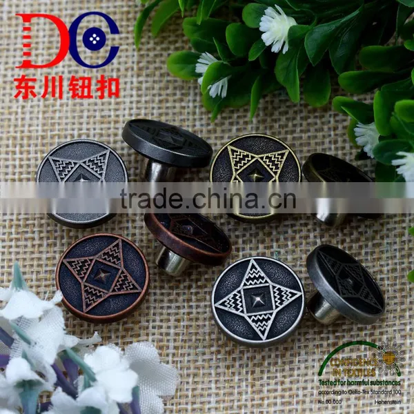 Four Tower Design Metal Jeans Button Cover for Overcoat photo-4