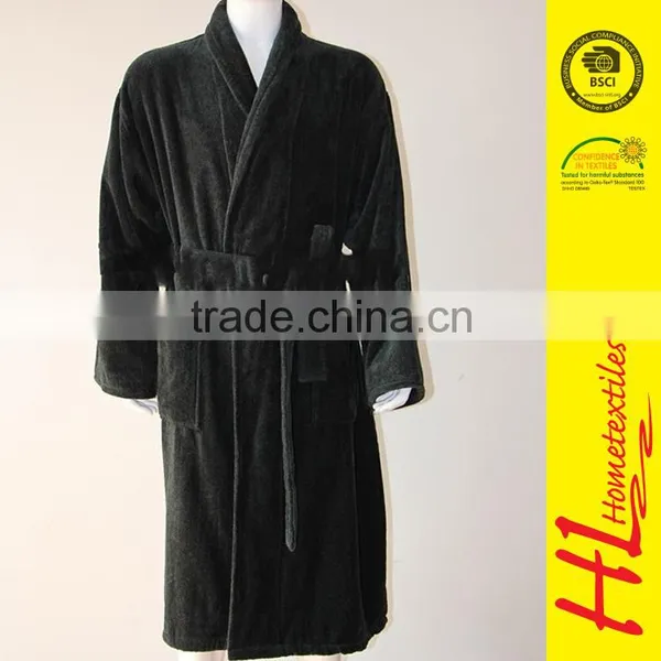 OKTEX 100 Approved Relaxed Fit Flannel Men's Bathrobe,100% Polyester Kimono Waffle Robe,bathrobe Fabric Coral Fleece Bathrobe photo-6