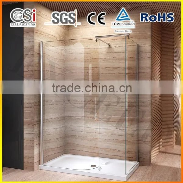 1200x800/1400x800 Walk in Shower Enclosure Wetroom 6mm Curved Glass Easy Nano Treatment