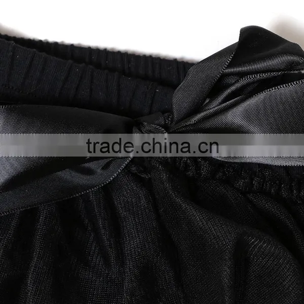Baby Girl Chiffon Black Short Pants Diaper Cover Baby Tripp Ruffle Pants photo-6
