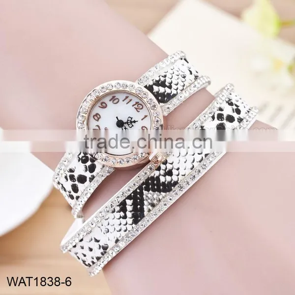 Fashion Women Fish Scale Wristwatch Leather Cord Bracelet Wrist Watch photo-6
