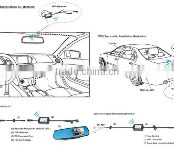 4.3inch Rear View Mirror With Wifi Wireless Reversing Backup Camera photo-5