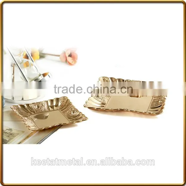 Antique and Silver Metal Serving Tray for Home Decoration and Wedding for Food