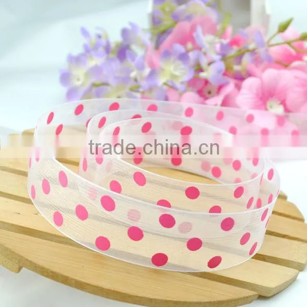 50 Wedding Anniversary Decoration Polka Dot Printed 3 Inch Grosgrain Ribbon photo-6