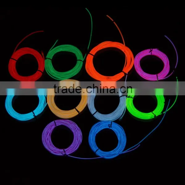 10 Colors Select Flexible Neon Light EL Wire Rope Tube White/Orange/Pink/Red/Yellow/Blue/Green/Lmeon/Indigo/Purple+Controller photo-2