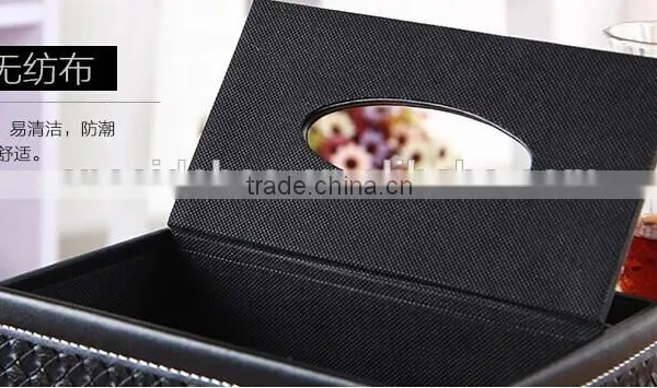 Hot Sale Cute Facial Tissue Box PU Napkin Box Functionable OEM Pochet Tissue Box photo-3