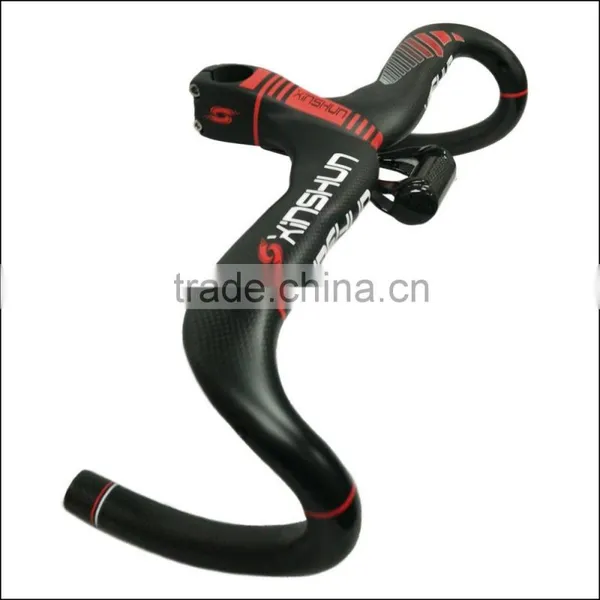 Mountain Bikes Carbon Handlebar Mtb Road Bike Accessories Bicycle Parts Grips With Stem and Computer Support 400-420mm BH2325