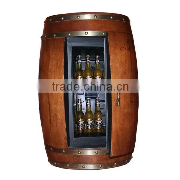 Electric Wood Furniture Beer Barrel Cooler, Upright Beer Freezer, Wine Barrel Round Cooler photo-2