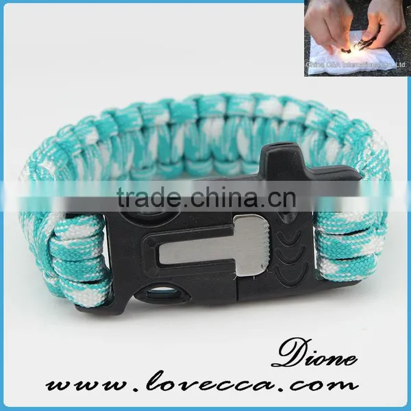 Custom Flint And Firestarter Military Braided Paracord Bracelet With Logo photo-2