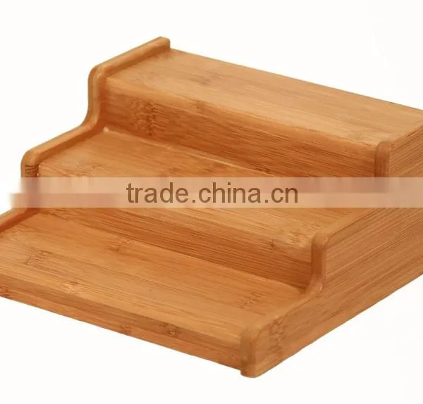 Classics 3-Tier Expandable Bamboo Spice Rack Step Shelf Organizer photo-2