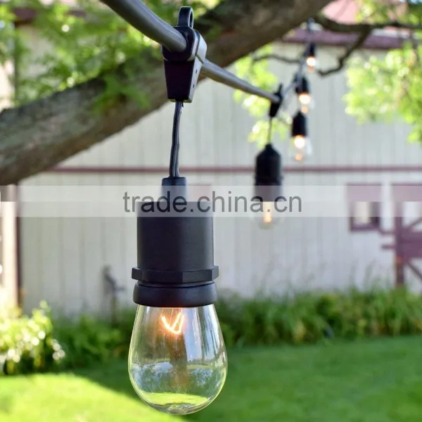 S14 String Light Company Vintage 48-Ft Outdoor Commercial String Lights With 24 Suspended Sockets and 24 Frosted S14 Bulbs photo-3