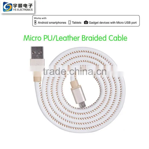 Micro Charging Cable Leather Charging Cable With Metal Housing photo-2