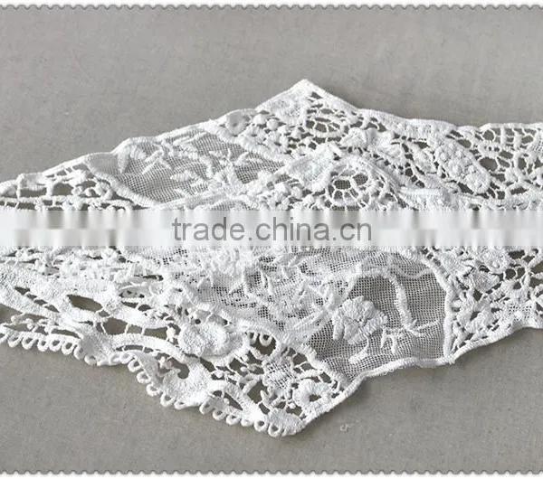 Hot Sale Fashion White Hollow Embroidery Cotton Neckline for Apparel photo-4