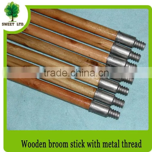 Metal thread broom handles