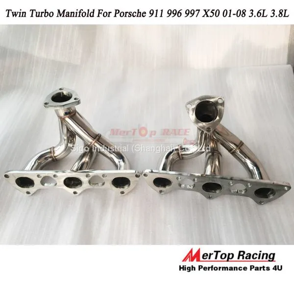 MerTop Race Twin Turbo Manifold для Po** 911 996 997 X50 01 - 08 3.6L 3.8L photo-5