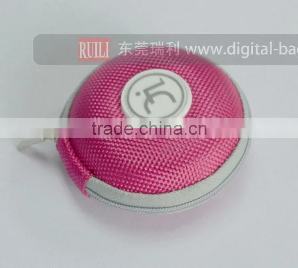 Black Round Zipper Portable Earphone Storage Hard EVA Case photo-6