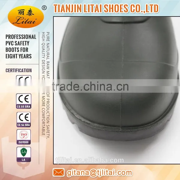 Green Black Cheap PVC Safety Rain Boots photo-2