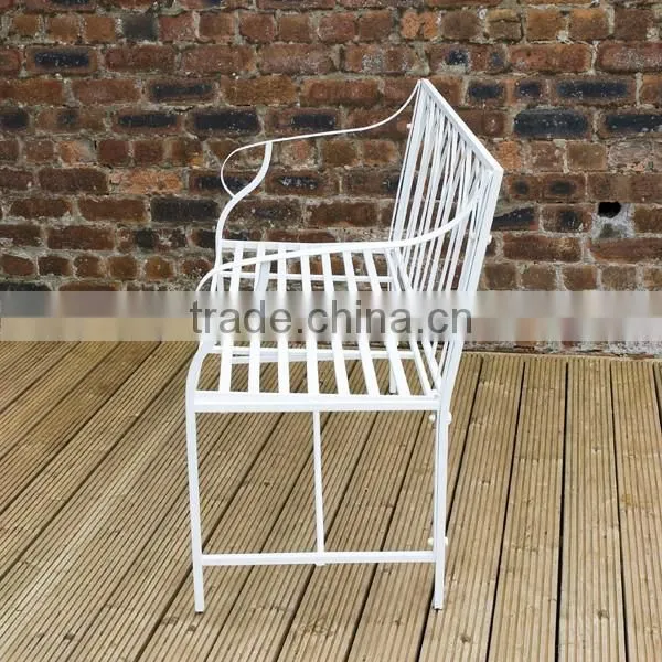 POWERLON Gothic Arch Garden Bench Cream With a Powder Coated Rust Effect photo-3