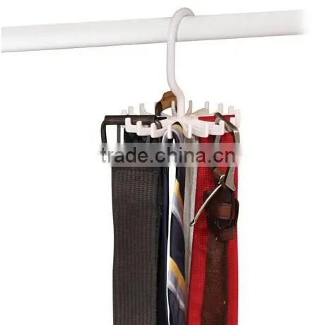 20 Holes Adjustable Plastic Rotating Tie and Belt Hanger photo-3