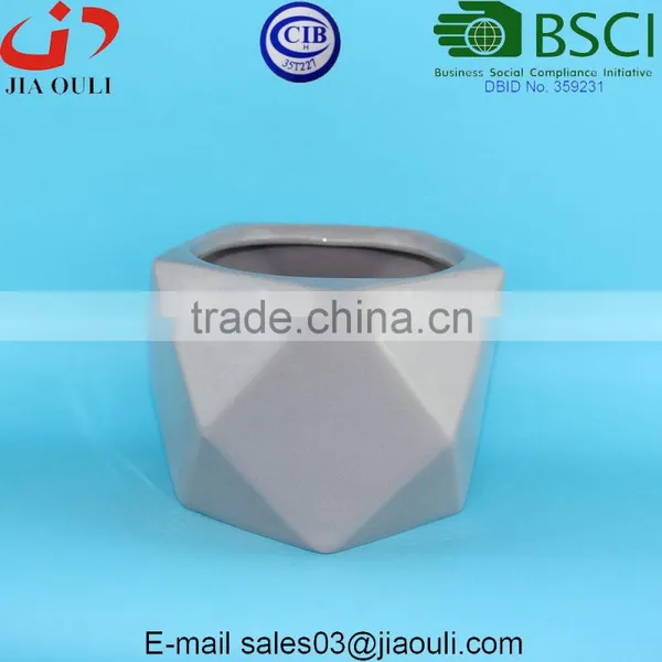 Morden Outdoor Planters Geometry Glazed Unique Ceramic Flower Pots and Planters photo-6