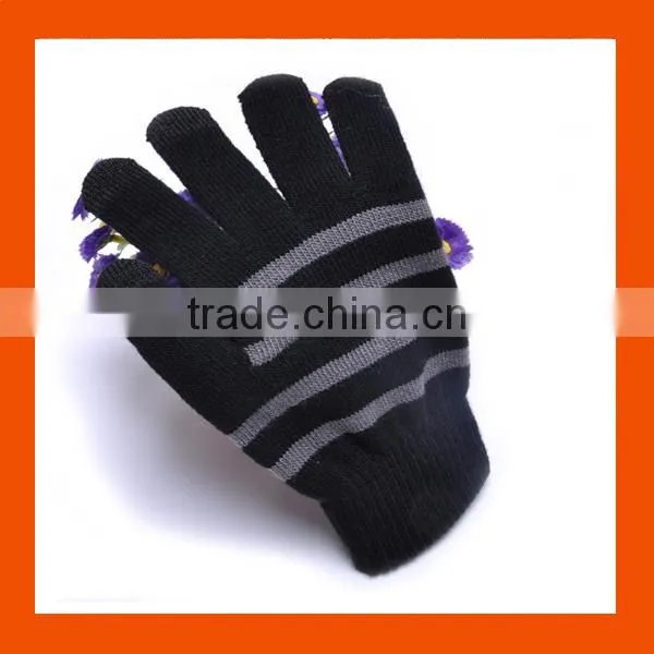 Stripe Knitted Screen Touch IPhone Gloves photo-2