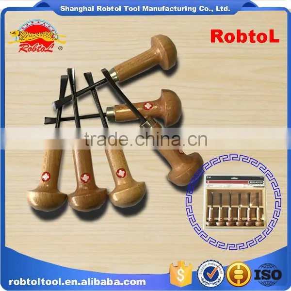 Hand Wood Carving Chisel Set 6 Piece Gouge Woodworking Cut Craft Sculpture Carpenter Tool photo-4