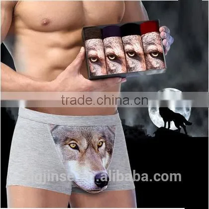 The New Design Sexy Funny Character Wolf U Convex 3D Corners Mens Underwear Boxer Briefs
