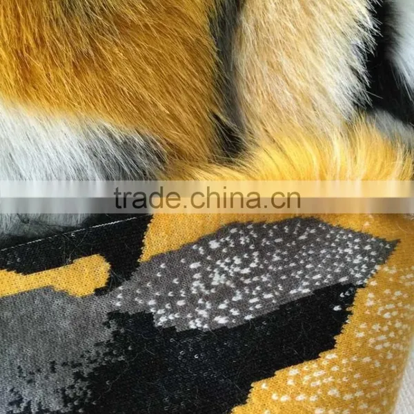100% AC Multi-color Three-dimensional Jacquard Artificial Fur Fabric photo-3