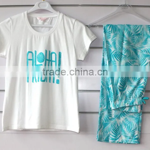 Knitted and Woven Pajamas Set With Print photo-4