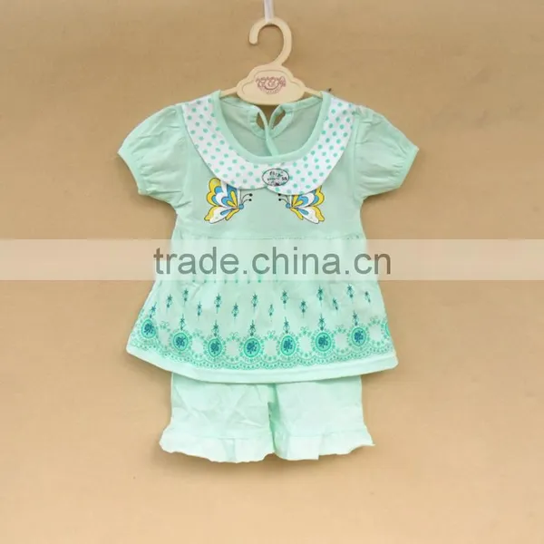 Wholesale Summer Cotton Printing Girls Kids t Shirt With Pants Set photo-4