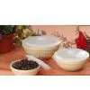 P014 Porcelain 3pc Bowl Set With Lid