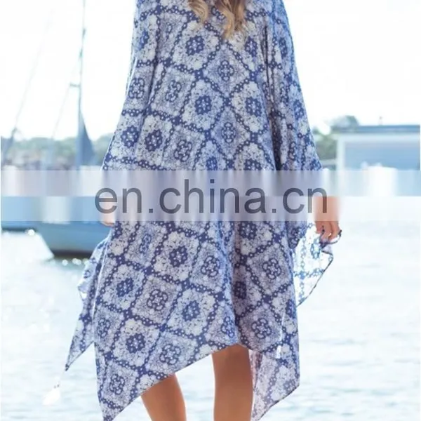 100% Rayon Women Printed Cardigans Sheer Soft Kimono Cardigan photo-4