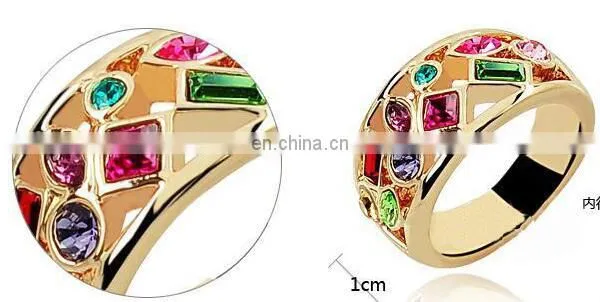 Fashion Thumb Forefinger Middle Finger Rings for Men Women Unisex With Austrian Crystal Gold Plated photo-5