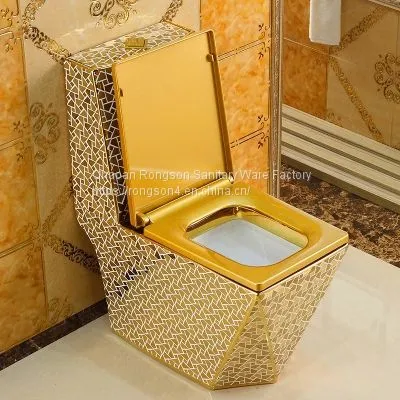 Competitive Price Golden Ceramic Color Bathroom Floor Mounted Luxury Urinal for Male Used photo-4