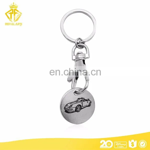 Custom Sport Senior Trolly Coin Keychain in Shiny Nickel photo-5