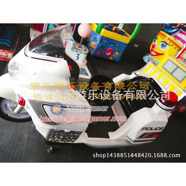 Zhongshan Amusement Equipment Playground Kid Mini Kiddy Rides for Sale, Rocking Machine 3 Seat Police Moto Wig-wag photo-4