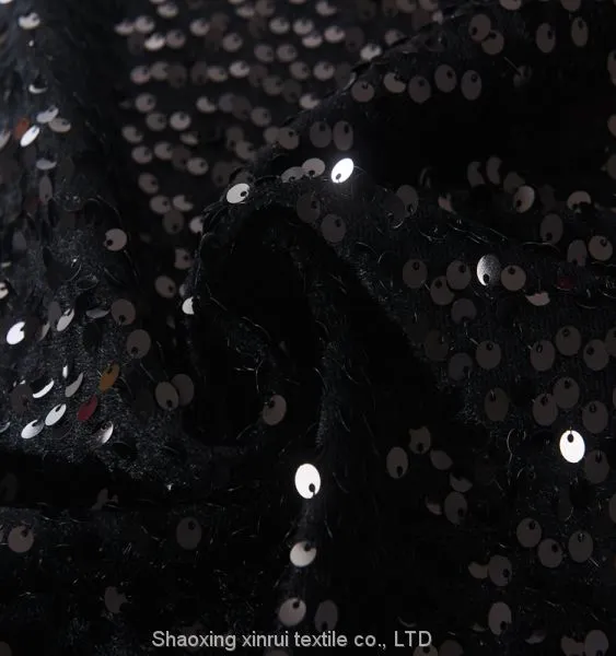 African Lace Embroidery Camo Black Sequin Fabric for Sublimation Sequins photo-2