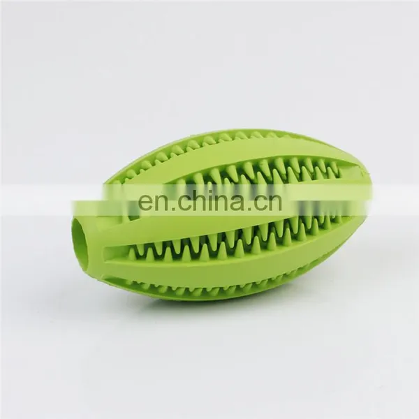 Non-Toxic Soft Tooth Cleaning and IQ Training Rubber Dog Toys Pet Rugby Ball photo-2