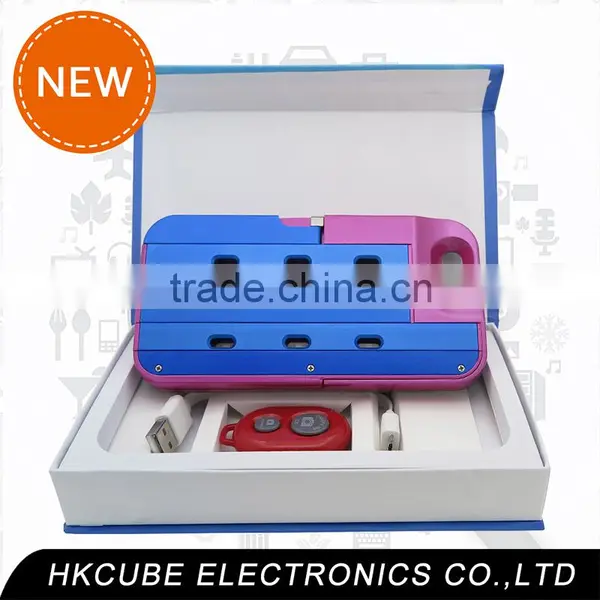 New Products 3-in-1 Cell Phone Self-stick Case With LED Light and Bluetooth Remote Control Flexible Bright for IPhone 6/6s /plus photo-2
