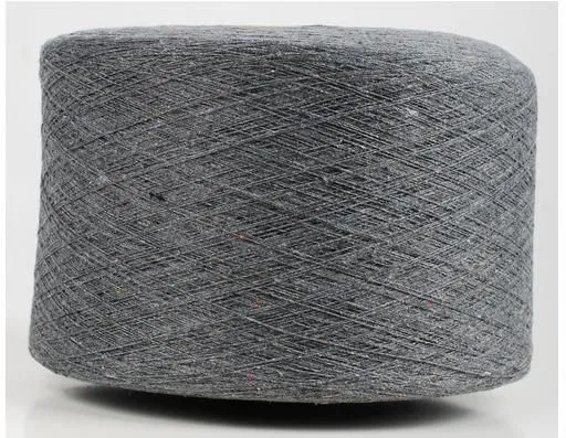 Keshu 70/30 Cotton/polyester Recycle Unwaxed Yarn Grey Color ne 6/1 for Weaving Fabric Knitting photo-2