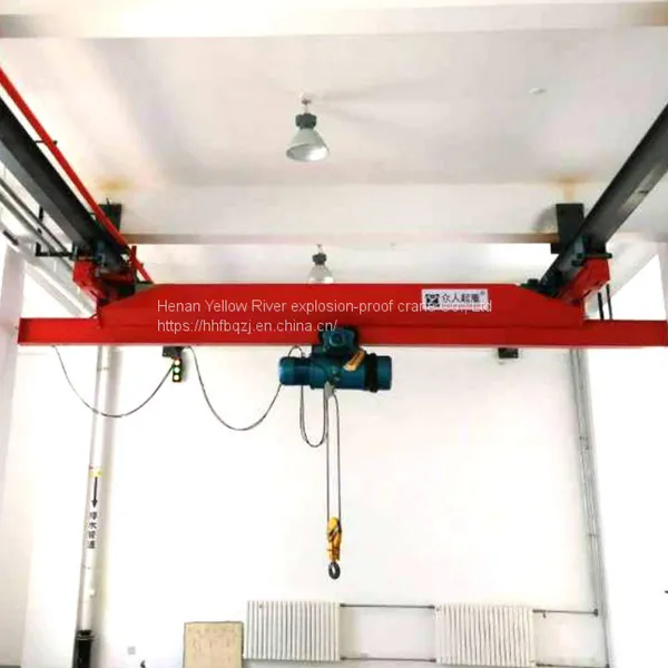 2T Span 12m Suspended Single Girder Eot Crane Remote Control Single Speed,Electric Hoist Suspension Crane photo-2