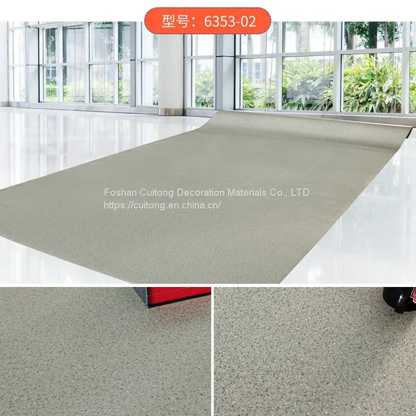 Foshan Wholesale Stone Grain Roll Plastic Floor Library Reading Room Plastic Floor Hotel Apartment Project Wood Grain PVC Floor photo-3