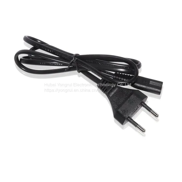 2 Flat Pin Plug VDE Power Plug Cord Euro Standard Plug ac Power Cord 2 Prong photo-2