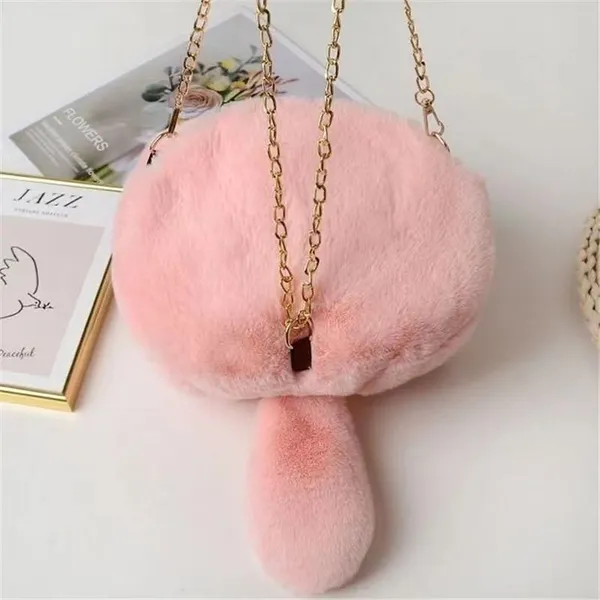 019 2023 New Cute Cat Plush Bag Autumn and Winter New Design Women's Messenger Bag Cartoon Girls Chain Bag Wholesale photo-4
