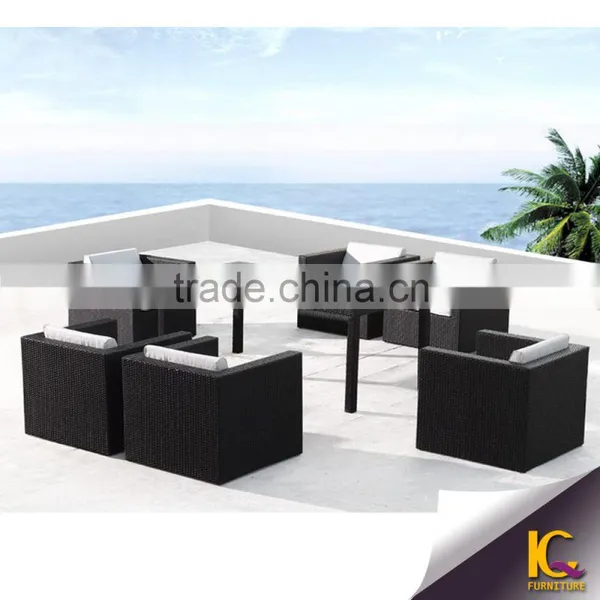 White Wicker Sofa Set Two Long Chairs and One Table Cheap Sofa Bed photo-3
