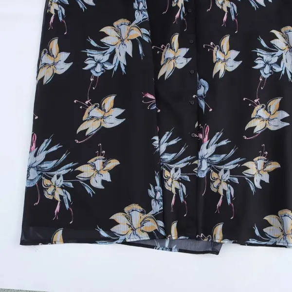 2025 Spring New European and American Style Women's V-neck Bubble Sleeve Printed Short Sleeved Dress photo-2