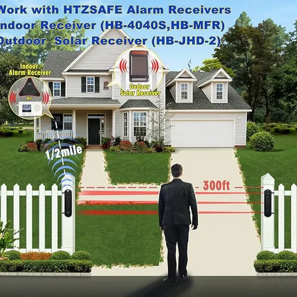Solar-powered 4-beams Active Wireless Infrared Light Wall Anti-Theft Outdoor Detector Wireless Alarm photo-3
