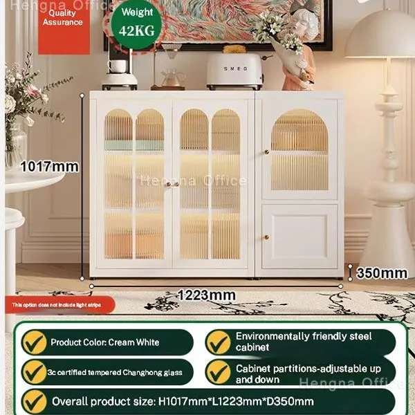 Single Door Slim Metal Storage Cabinet SD-S283 Arched Clear Glass - Aesthetic Display for Collectibles/Pop Mart | L423W350H1017mm for Small Apartment photo-2