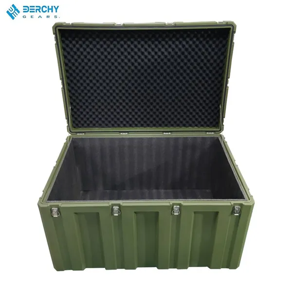 Rotomolded Plastic Tool Box With Handles Plastic Waterproof Rotomolded Medium Size Storage Case With Foam photo-3